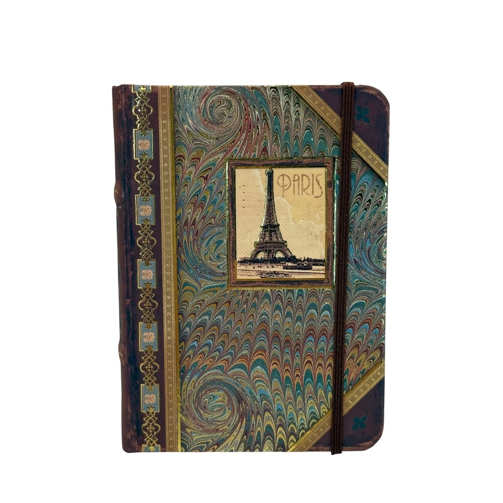 Punch Studio Journal Pocket Small Paris Eiffel Tower Marbled Ornate Travel Diary
